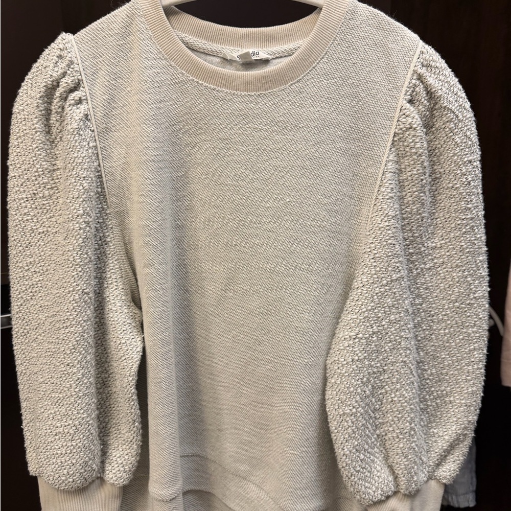 Splendid Puff-Sleeve Crewneck Sweater